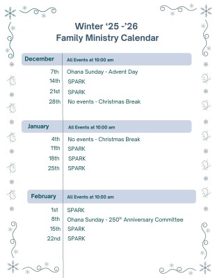 Updated Family Ministry Winter Calendar 25 26 Updated Family Ministry Winter Calendar 25 26